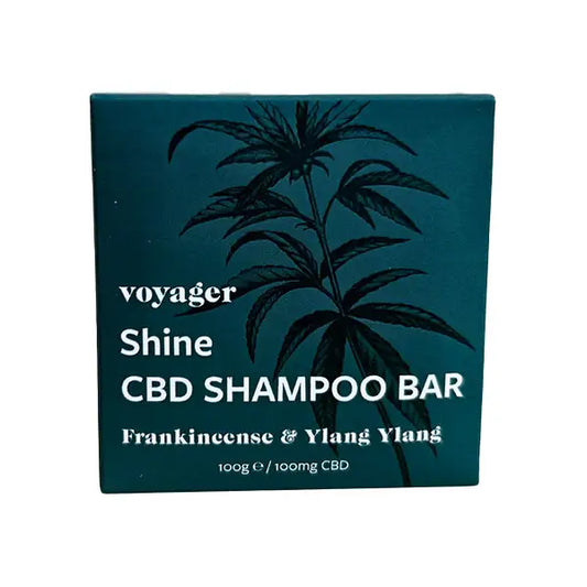 Voyager Shine CBD Shampoo Bar 100g, natural hair care product with 100mg CBD