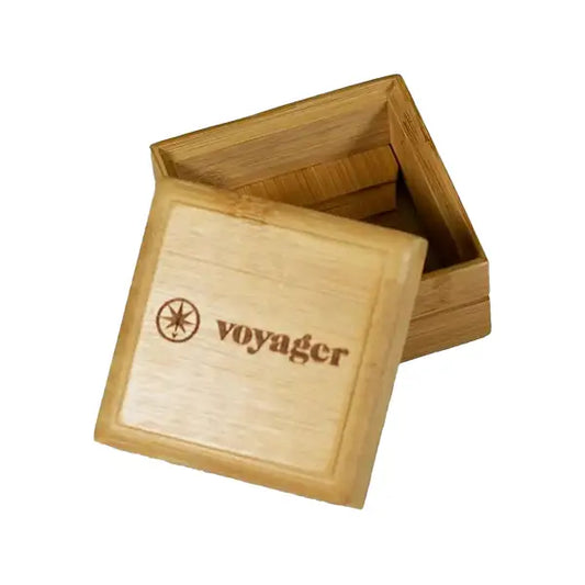 Open wooden box with lid for Voyager Shampoo Bar Bamboo Box packaging