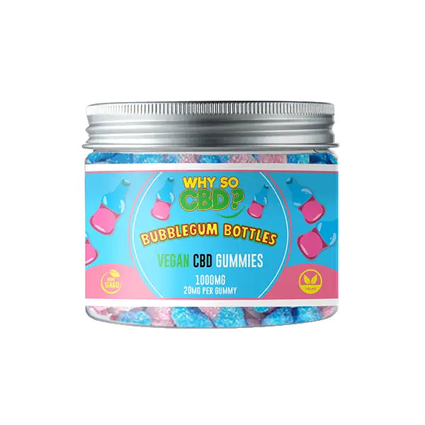 Why So CBD? 1000mg Broad Spectrum CBD Small Vegan Gummies - 11 Flavours - Bubblegum Bottles - CBD Products