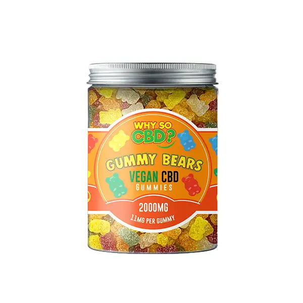Why So CBD? 2000mg Broad Spectrum CBD Large Vegan Gummies 11 Flavours CBD Products