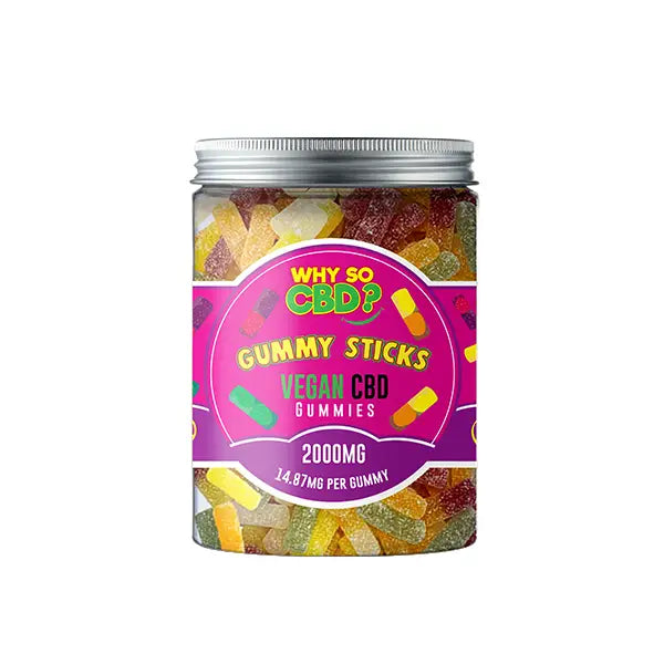 Why So CBD? 2000mg Broad Spectrum CBD Large Vegan Gummies - 11 Flavours - CBD Products