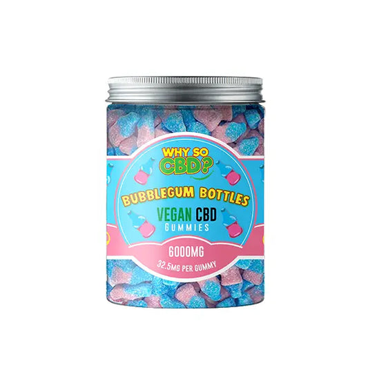 Why So CBD? 6000mg Broad Spectrum CBD Large Vegan Gummies - 11 Flavours - Bubblegum Bottles - CBD Products