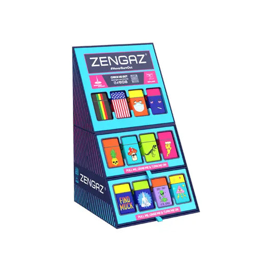 Zengaz Cube ZL-30 Chip Set (EU-S2) - Jet Flame Lighters Bundle + 48 Lighters with Cube display stand - Smoking Products