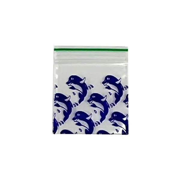 Zipper Branded 30mm x 30mm Purple Dolphin Bags - Smoking Products