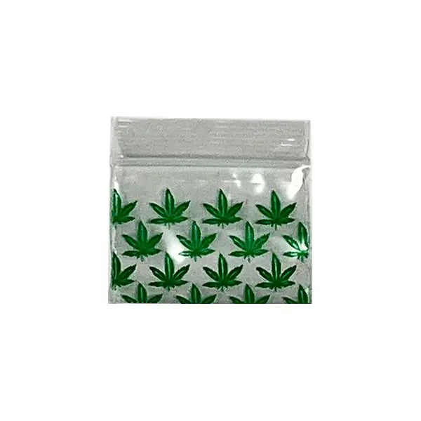 Zipper Branded 35mm x 25mm Leaves Bags - Smoking Products