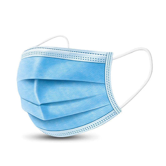 3 Ply Disposable Dust Masks with Reinforced Nose Bridge for Decorating, Crafts, Construction, Food Preparation and Nail Technicians - Blue/White