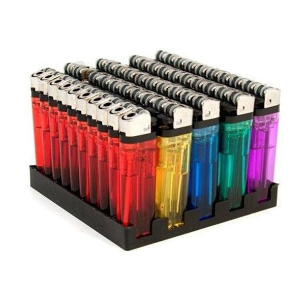 50 x 4Smoke DISPOSABLE LIGHTERS Adjustable Flame Child Safety Resistant Assorted Colours