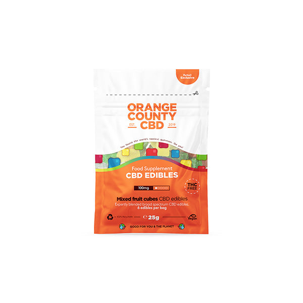 Orange County CBD 100mg Mini CBD Gummy Cubes - 6 Pieces