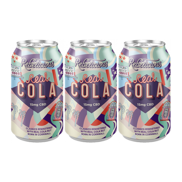 12 x Rebelicious 15mg CBD Real Cola Sparkling Soft Drink - 330ml