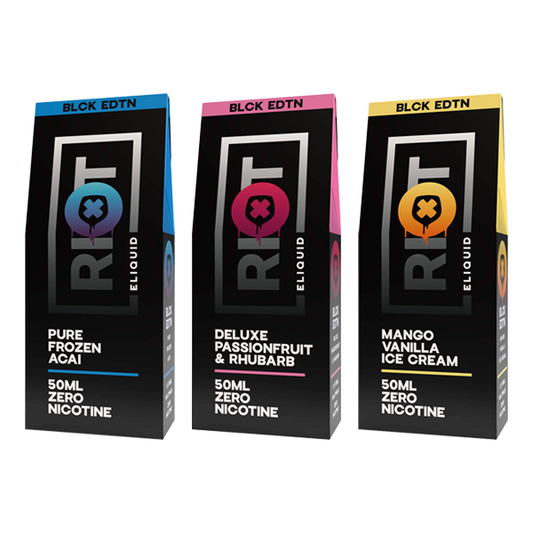 2x 50ml Riot Squad Black Edition Range 0mg 100ml Shortfill (50VG/50PG)