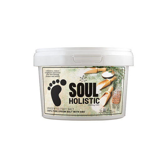 Soul Holistic 100mg CBD Pure Epsom Salt Unscented Foot Salt - 500g