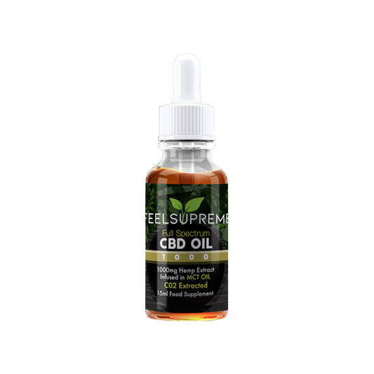 Feel Supreme 1000mg Full Spectrum CBD In MCT Oil - 15ml