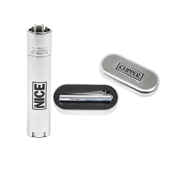 Mr Nice Logo Metal Clipper Lighter - Silver