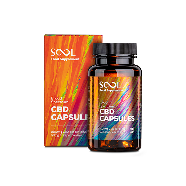 SOOL 1500mg broad Spectrum Soft Gel CBD Capsules - 30 Caps