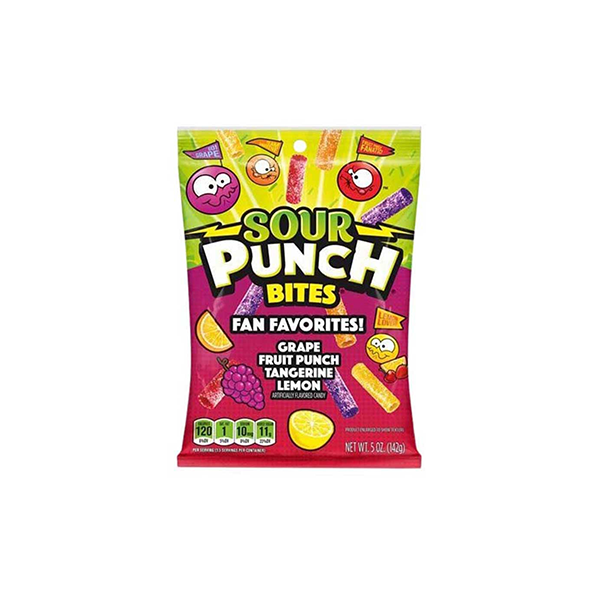 USA Sour Punch Bites Fan Favourites Share Bags - 142g