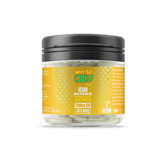 Why So CBD? 1200mg Broad Spectrum CBD Vegan Capsules - 30 Caps